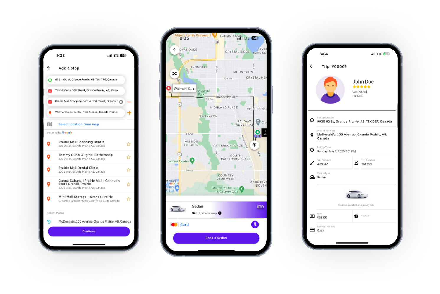 WomenFirst rider app screens